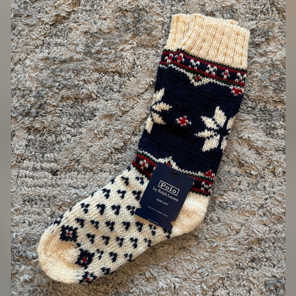Polo Ralph Lauren Rare Hand Knit Wool Socks O/S